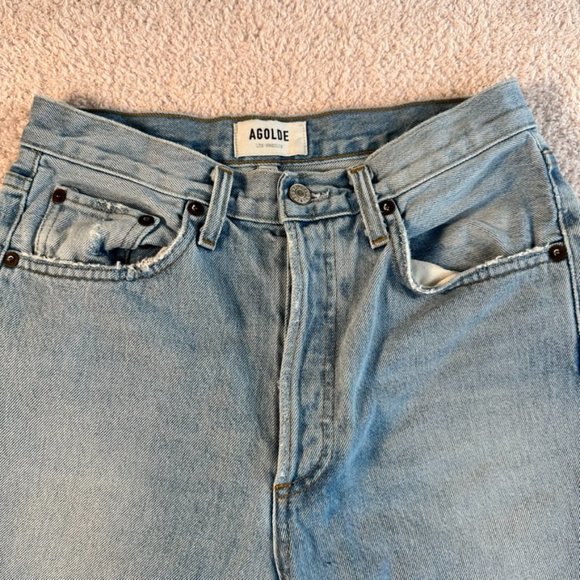 Agolde Jeans Womens Size 26 (26 x 26) Riley High Rise Straight Crop Light Denim - Picture 3 of 11
